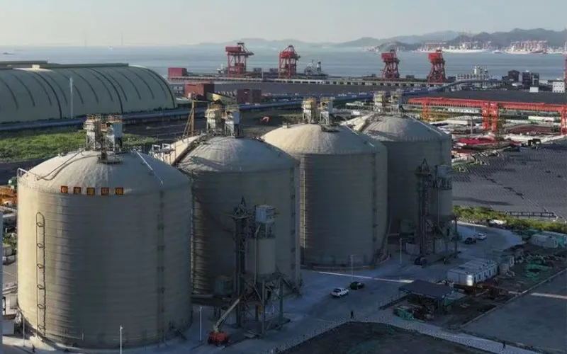 Чжэцзянская компания, ТЭС Бэйлунь Проект по строительству 4 стальных силосов для хранения золы-уноса объемом 30 000 м³ (2)